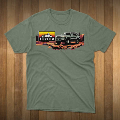 Toyota 4Runner 3RD Generation Mountains Landscape Heritage Vintage Logo t-shirt 3rd Gen