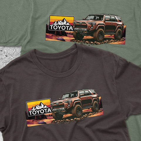 Toyota 4Runner Mountains Landscape Heritage Vintage Logo t-shirt TRD 5th Gen