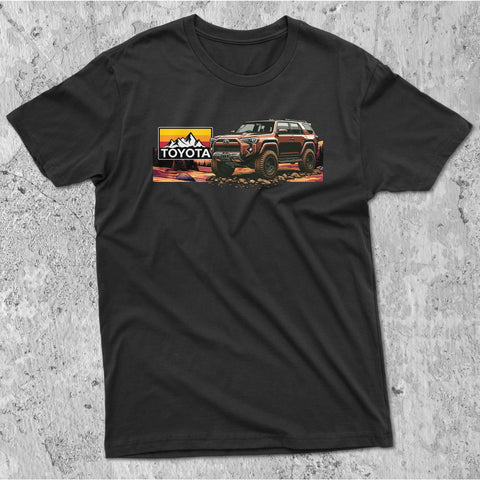 Toyota 4Runner Mountains Landscape Heritage Vintage Logo t-shirt TRD 5th Gen
