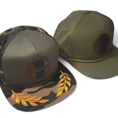 Limited Edition! Captain Style Toyota Laser Engraved Leatherette Patch Panel Trucker Hat Cap