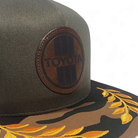 Limited Edition! Captain Style Toyota Laser Engraved Leatherette Patch Panel Trucker Hat Cap