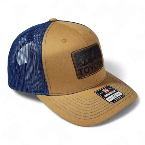 Toyota Mountains Laser Engraved Vintage Style Leatherette Patch Richardson Trucker Hat Cap