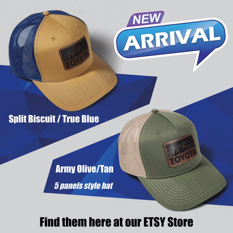 Toyota Mountains Laser Engraved Vintage Style Leatherette Patch Trucker Hat Cap
