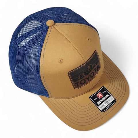 Toyota Mountains Laser Engraved Vintage Style Leatherette Patch Richardson Trucker Hat Cap
