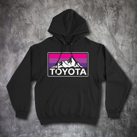 Ladies Edition! Vintage Style Toyota Mountains Heritage Stripes Hoodie Hooded Sweater Sweatshirt