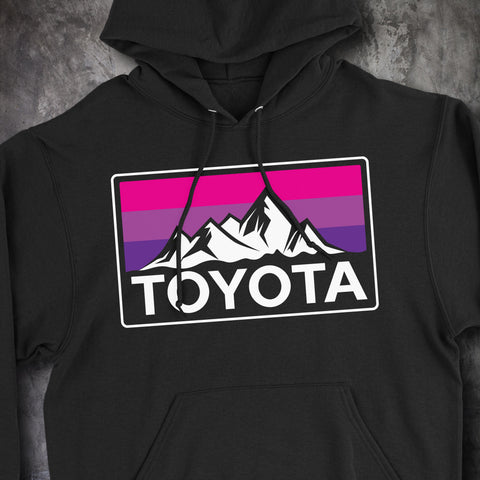 Ladies Edition! Vintage Style Toyota Mountains Heritage Stripes Hoodie Hooded Sweater Sweatshirt