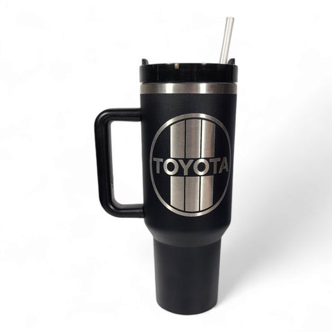 Vintage Style Toyota 40oz Laser-Engraved Tumbler / Travel Mug
