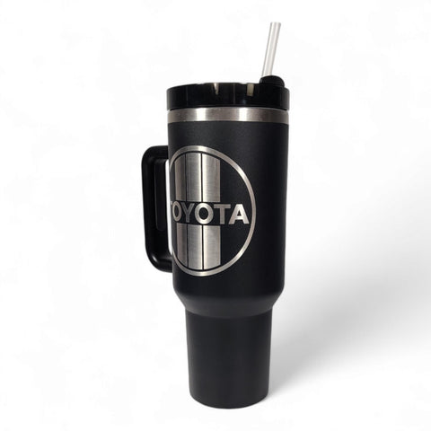 Vintage Style Toyota 40oz Laser-Engraved Tumbler / Travel Mug