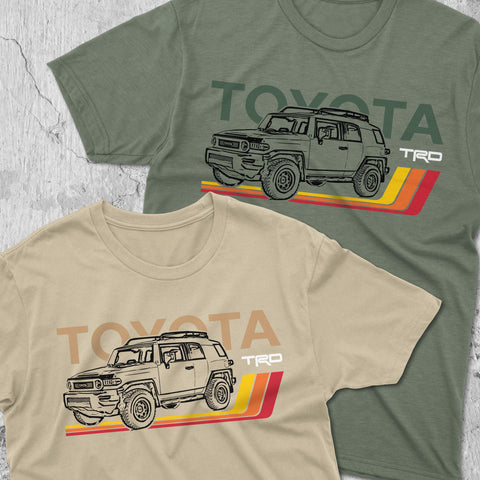 Toyota FJ Cruiser TRD Classic Stripes Lines Heritage Vintage t-shirt