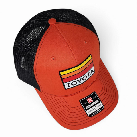 Toyota Hat – Heritage Stripes – Orange/Black – Richardson 112 Trucker