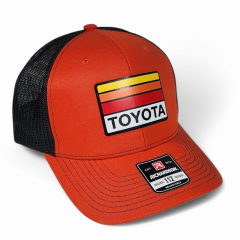 Toyota Hat – Heritage Stripes – Orange/Black – Richardson 112 Trucker