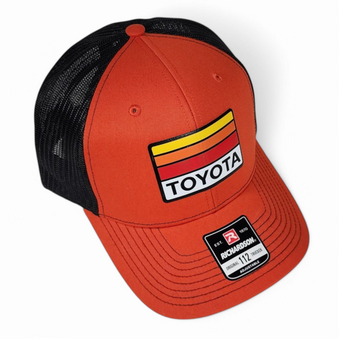 Toyota Hat – Heritage Stripes – Orange/Black – Richardson 112 Trucker