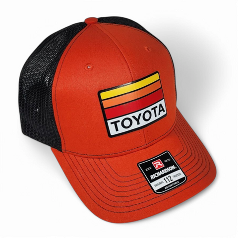 Toyota Hat – Heritage Stripes – Orange/Black – Richardson 112 Trucker