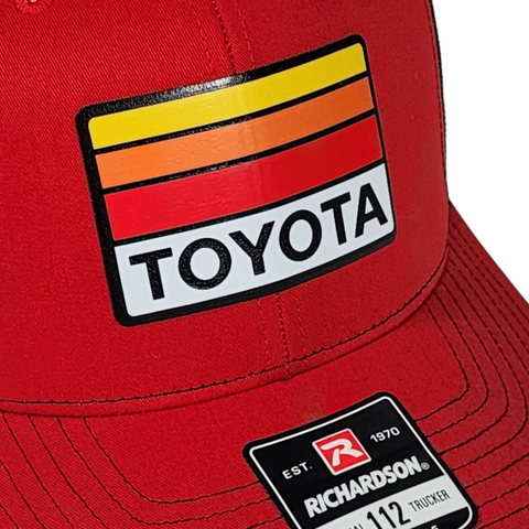 Toyota Hat – Heritage Stripes – Red/Black – Richardson 112 Trucker