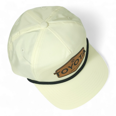 Vintage Style Toyota Rope Hat "The Grandpa's hat!" Laser Engraved Leatherette Patch Cap