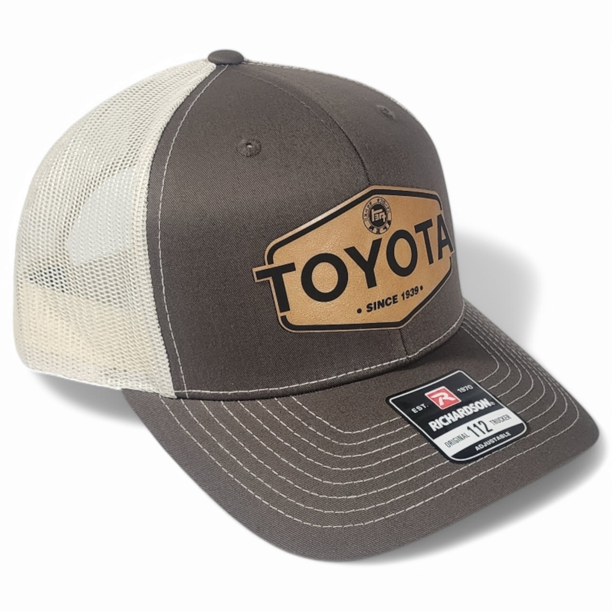 TRD Embroidered Trucker Hat By Richardson 112 - Heather Grey/Black Adjustable Snapback