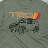 Toyota FJ Cruiser TRD Topographic Lines Heritage Vintage Stripes t-shirt