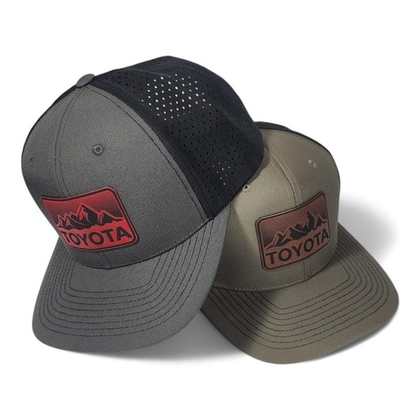 Performance Style Toyota Laser Engraved Leatherette Patch Hat Cap Trucker